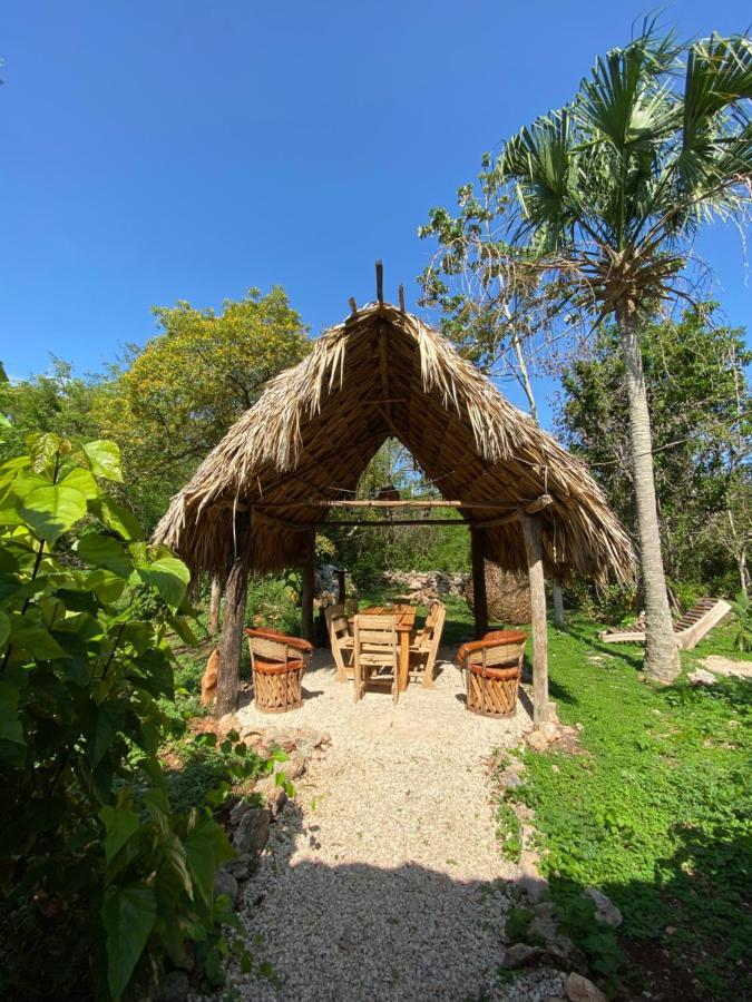 Encantadora Villa Maya Tradicional En Rancho Agroecologico Tzucaceb 外观 照片